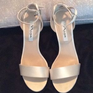 Nina white satin  dress shoes